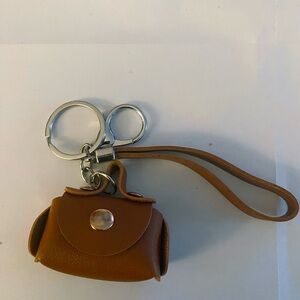 Brown Leather Keychain Pouch